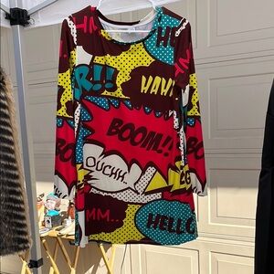Colorful Comic Print Women's Dress
